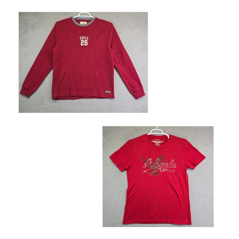 Vintage‎ American Eagle Shirt Lot of 2 Mens M Red Y2K Graphic Tee 1 New 1 Used